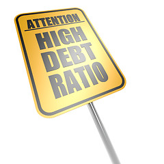 Image showing High debt ratio road sign