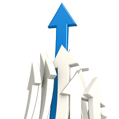 Image showing Blue arrow toward success