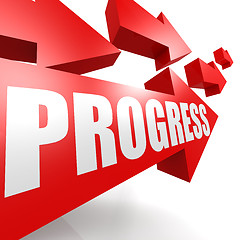 Image showing Progress arrow red