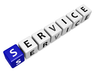 Image showing Service buzzword blue