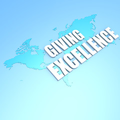 Image showing Giving excellence world map