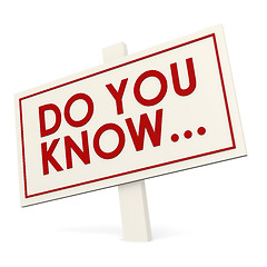 Image showing Do you know banner