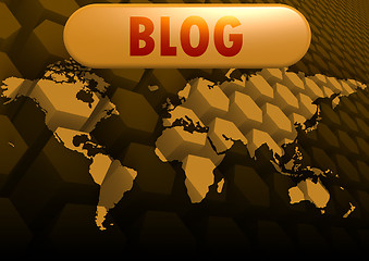 Image showing Blog world map