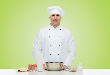 Image showing happy male chef cook baking