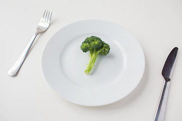 Image showing close up of broccoli on plate