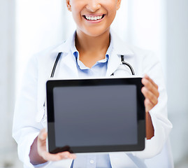 Image showing african female doctor with tablet pc