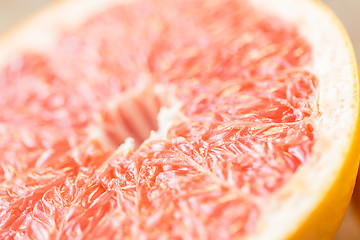 Image showing close up of fresh juicy grapefruit slice