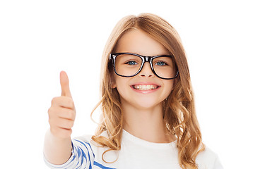 Image showing little girl with black eyeglasses