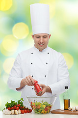 Image showing happy male chef cook cooking food