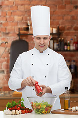 Image showing happy male chef cook cooking food