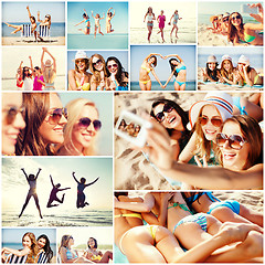 Image showing girls having fun on the beach