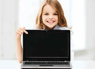 Image showing girl with laptop pc at school