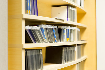 Image showing shelving with cd records at radio station