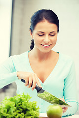 Image showing beautiful woman in the kitchen