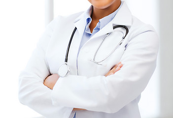 Image showing african female doctor in hospital