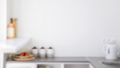 Image showing blurred kitchen interior for background