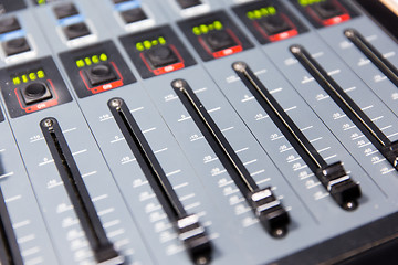 Image showing control panel at recording studio or radio station