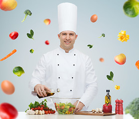 Image showing happy male chef cook cooking food