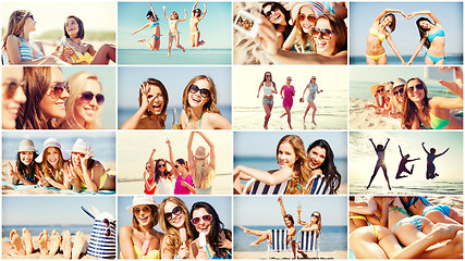 Image showing girls having fun on the beach