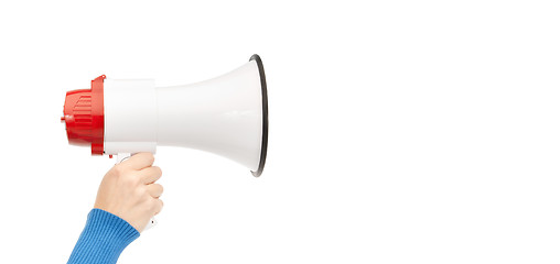 Image showing woman with megaphone