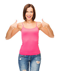 Image showing woman in blank pink tank top