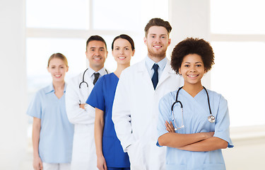 Image showing group of happy doctors at hospital