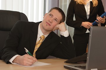 Image showing Bored businesssman