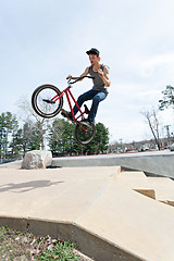 Image showing BMX Rider Jumping