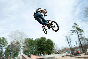 Image showing BMX Rider Jumping