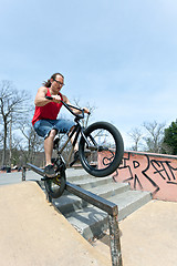 Image showing BMX Rider Grinding