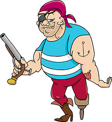 Image showing funny pirate cartoon illustration