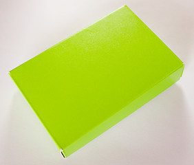 Image showing Retro look Green yellow paper box