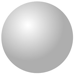 Image showing Metal sphere isolated - platinum