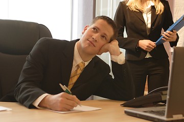 Image showing Bored businesssman