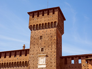 Image showing Retro look Castello Sforzesco Milan