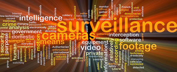 Image showing Surveillance background concept glowing