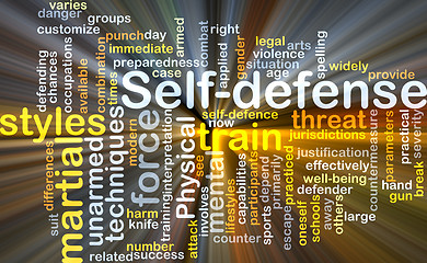 Image showing Self-defense background concept glowing