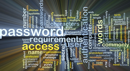 Image showing Password background concept glowing