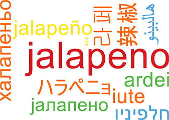 Image showing Jalapeno multilanguage wordcloud background concept