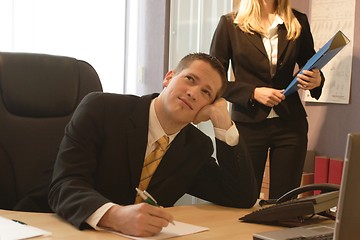 Image showing Bored businesssman