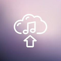 Image showing Music uploading thin line icon