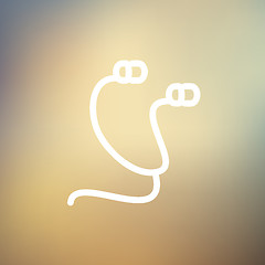 Image showing Earphone thin line icon