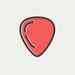 Image showing Guitar Pick thin line icon