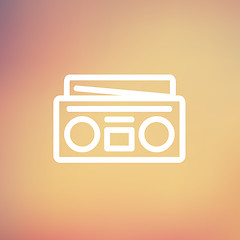 Image showing Radio cassette player thin line icon