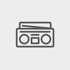 Image showing Radio cassette player thin line icon