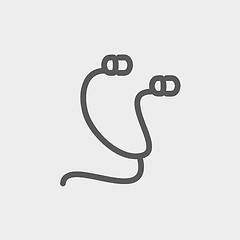 Image showing Earphone thin line icon