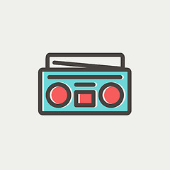 Image showing Radio cassette player thin line icon