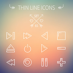 Image showing Music and entertainment thin line icon set