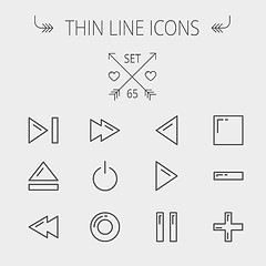 Image showing Music and entertainment thin line icon set