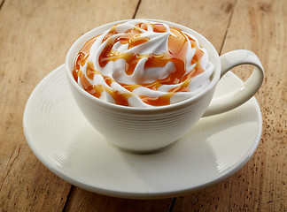 Image showing cup of caramel cappuccino coffee